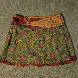 Loud And Proud Vibrant Floral and Geometric Mini Skirt